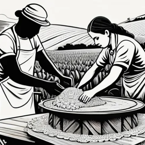 Home 21 마르크스 경제사상 - A detailed illustration of interconnected, intricate gears, representing the "invisible engine" of t...